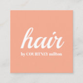 Eenvoudig Elegant Pastel Wit Haar Vierkante Visitekaartje (Voorkant)