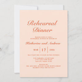 Eenvoudig Elegant Peachy Wedding repetitie diner Kaart
