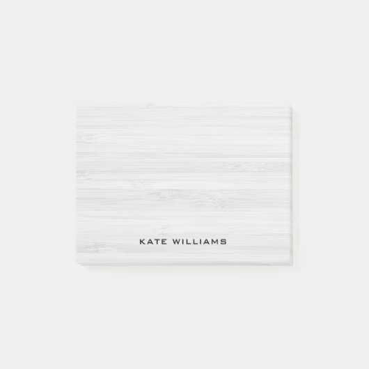 Eenvoudig Elegant Persoonlijk Witte Hout Post-it® Notes (Voorkant)