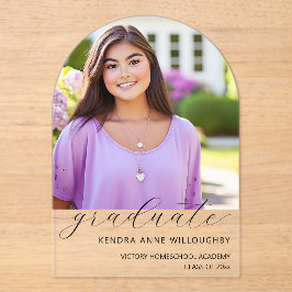 Eenvoudig Elegant Photo Arch Homeschool Afstuderen Acryl Uitnodigingen