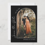 Eenvoudig Elegant Photo Black and White Wedding Save The Date (Voorkant)