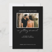 Eenvoudig Elegant Photo Black and White Wedding Save The Date (Achterkant)