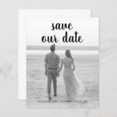 Eenvoudig Elegant Photo Budget Weddenschap Save th (Voorkant / Achterkant)