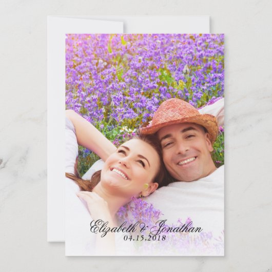 Eenvoudig Elegant Photo Minimalist Rehearings Dinn Kaart (Achterkant)