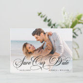 Eenvoudig Elegant Photo Wedding 2 Save The Date (Staand voorkant)