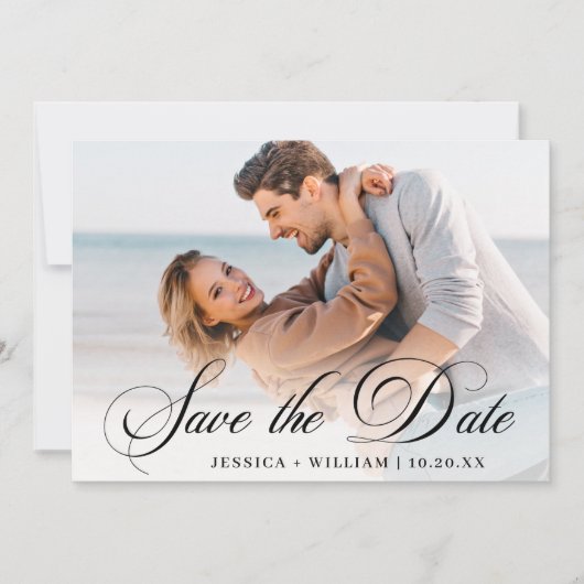 Eenvoudig Elegant Photo Wedding 2 Save The Date (Voorkant)