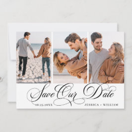 Eenvoudig Elegant Photo Wedding 3 PHOTO Save The Date