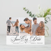 Eenvoudig Elegant Photo Wedding 3 PHOTO Save The Date (Staand voorkant)