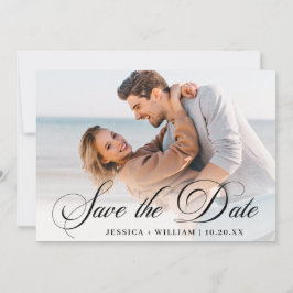 Eenvoudig Elegant Photo Wedding 3 PHOTO Save The Date