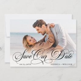 Eenvoudig Elegant Photo Wedding 3 PHOTO Save The Date