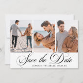 Eenvoudig Elegant Photo Wedding 3 PHOTO Save The Date (Voorkant)