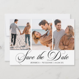 Eenvoudig Elegant Photo Wedding 3 PHOTO Save The Date