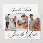 Eenvoudig Elegant Photo Wedding 3 PHOTO Save The Date (Voorkant / Achterkant)