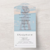 Eenvoudig Elegant Photo Wedding All In One Uitnodiging (Binnen)