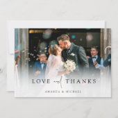 Eenvoudig Elegant Photo Wedding Bedankkaart (Voorkant)