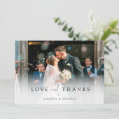 Eenvoudig Elegant Photo Wedding Bedankkaart (Staand voorkant)