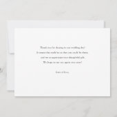 Eenvoudig Elegant Photo Wedding Bedankkaart (Achterkant)
