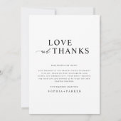 Eenvoudig Elegant Photo Wedding Bedankkaart (Achterkant)