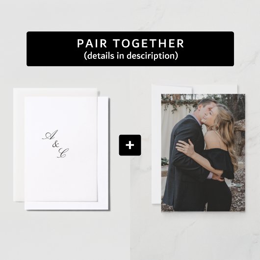 Eenvoudig Elegant Photo Wedding Kaart