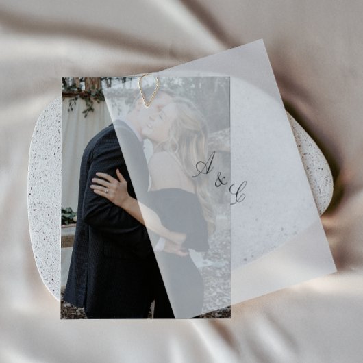 Eenvoudig Elegant Photo Wedding Kaart