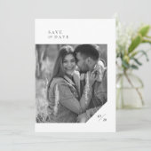 Eenvoudig Elegant Photo Wedding Save The Date (Staand voorkant)