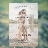 Eenvoudig Elegant Photo Welcome Wedding Acryl Bord (Neutraal)