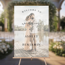 Eenvoudig Elegant Photo Welcome Wedding