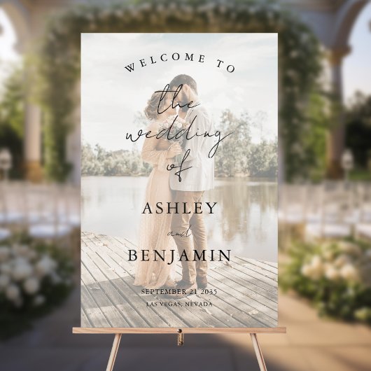 Eenvoudig Elegant Photo Welcome Wedding Acryl Bord