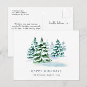 Eenvoudig Elegant Pine Tree-kerstgroet Briefkaart (Voorkant / Achterkant)