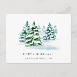 Eenvoudig Elegant Pine Tree-kerstgroet Briefkaart