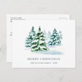 Eenvoudig Elegant Pine Tree-kerstgroet Briefkaart (Voorkant / Achterkant)
