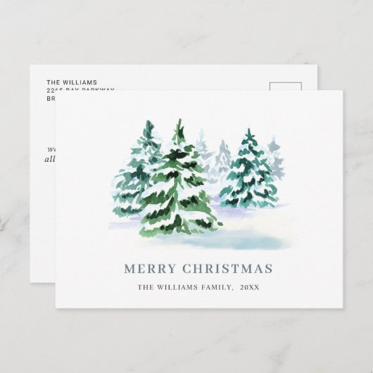 Eenvoudig Elegant Pine Tree-kerstgroet Briefkaart (Voorkant / Achterkant)