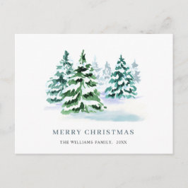 Eenvoudig Elegant Pine Tree-kerstgroet Briefkaart
