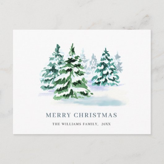 Eenvoudig Elegant Pine Tree-kerstgroet Briefkaart (Voorkant)