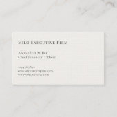 Eenvoudig elegant premium linnen visitekaartje (Voorkant)