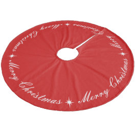 Eenvoudig Elegant Prettig Kerstmis Rood & Wit Schr Fleece Kerstboom Rok