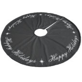 Eenvoudig elegant Prettige feestdagen zwart-wit Fleece Kerstboom Rok (Gekanteld)