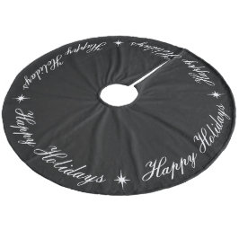 Eenvoudig elegant Prettige feestdagen zwart-wit Fleece Kerstboom Rok