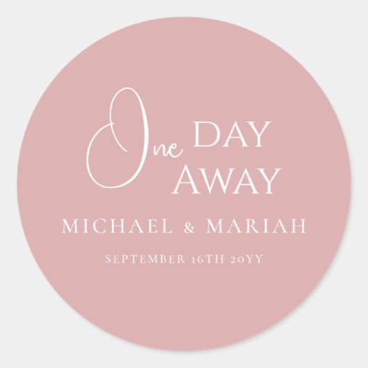 Eenvoudig Elegant Proefhuwelijk Dinner Een Dag Voo Ronde Sticker (Voorkant)