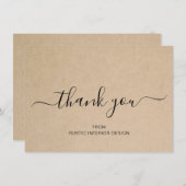 Eenvoudig elegant Professional Business Rustic Bedankkaart (Voorkant / Achterkant)