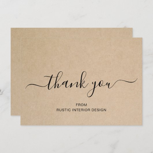 Eenvoudig elegant Professional Business Rustic Bedankkaart (Voorkant / Achterkant)