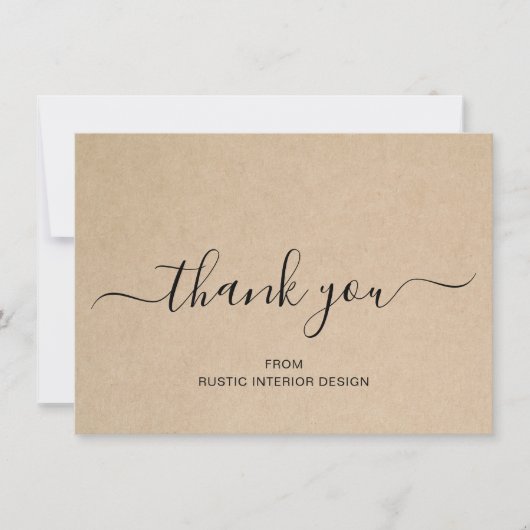 Eenvoudig elegant Professional Business Rustic Bedankkaart (Voorkant)