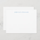 Eenvoudig elegant Professional Classic Dusta Blue Notitiekaartje (Voorkant / Achterkant)