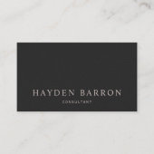 Eenvoudig elegant Professional zwart Visitekaartje (Voorkant)