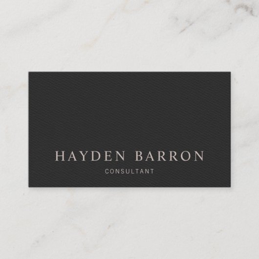 Eenvoudig elegant Professional zwart Visitekaartje (Voorkant)