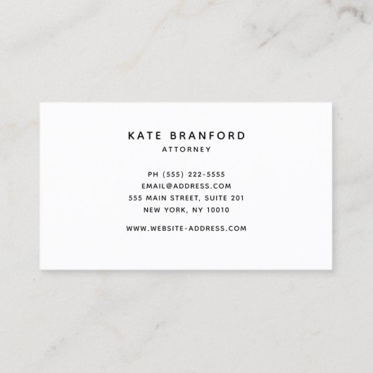 Eenvoudig Elegant Professioneel Grijs Visitekaartje (Achterkant)