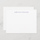 Eenvoudig elegant professioneel klassiek Paars Vio Notitiekaartje (Voorkant / Achterkant)