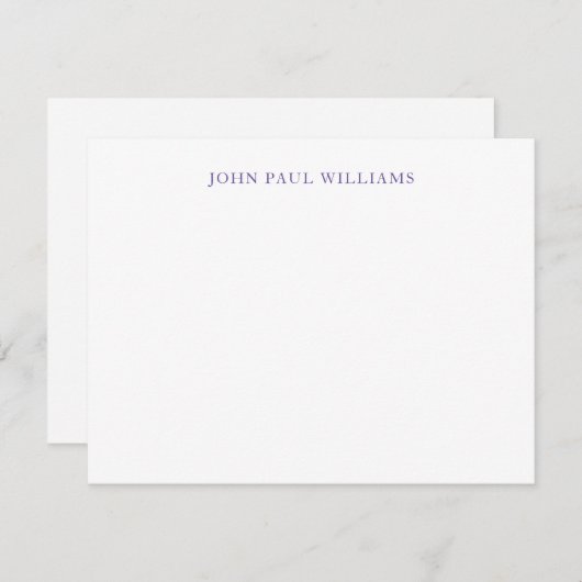 Eenvoudig elegant professioneel klassiek Paars Vio Notitiekaartje (Voorkant / Achterkant)