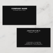 Eenvoudig Elegant Professioneel Modern Zwart Visitekaartje (Voorkant / Achterkant)