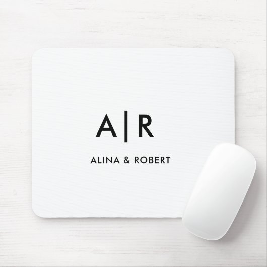 Eenvoudig Elegant Professioneel  Monogram Minimali Muismat (Met muis)